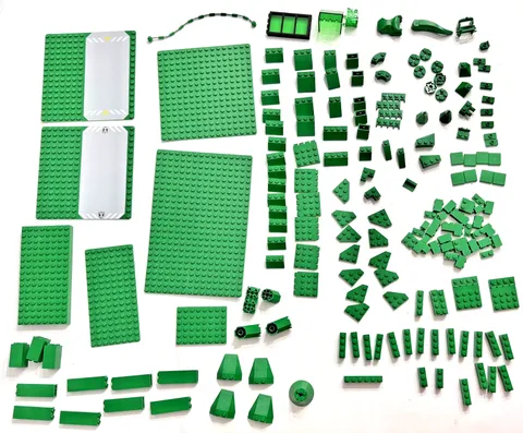 LEGO Green Parts Lot - Baseplates, Wedges, Slopes, Printed Runway Tiles MOC Bulk