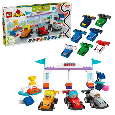 LEGO DUPLO Town F1 Race Cars Drivers Building Toy Playset 10445 Team Toddler