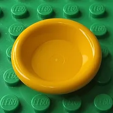 LEGO Round Dish Bowl Piece Yellow Plastic Single Part L0518