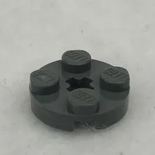 LEGO 4032 Dark Bluish Gray Plate, Round 2 x 2 with Axle Hole (x1)