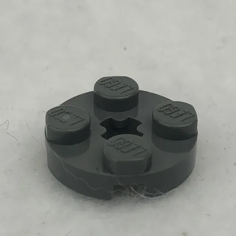 LEGO 4032 Dark Bluish Gray Plate, Round 2 x 2 with Axle Hole (x1)