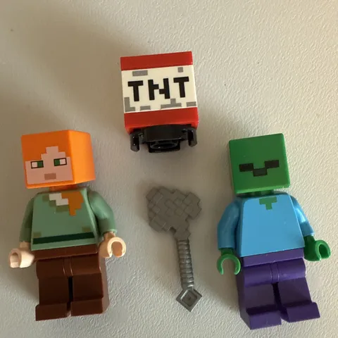LEGO MiniFigure Minecraft Zombie Alex figures, TNT, Axe Free Shipping
