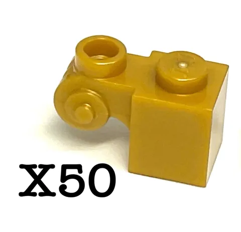 Lego Pearl Gold Bricks Modified 1x1 with Scroll 20310 - 50 Pieces