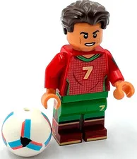 Lego New Cristiano Ronaldo Portugal  Minifigure Soccer Player Footballer Ball