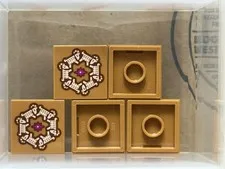 LEGO Parts - Medium Nougat Tile 2 x 2 Wreath Star - No 3068pb2708 - QTY 5