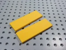 LEGO Lot of 2 Bright Yellow Orange 2x6 Smooth Tiles Plates AY