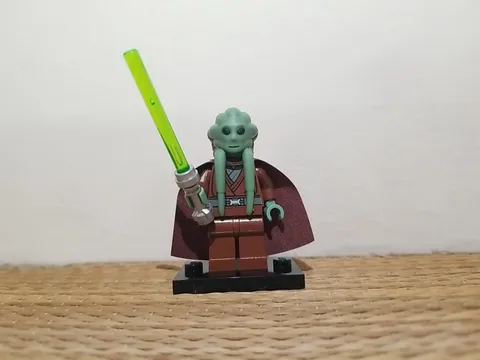 LEGO MINIFIGURE STAR WARS KIT FISTO RED BROWN CAPE SW0422 Green Saber Grt Cond
