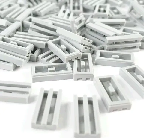 100 Pieces LEGO®  1 x 2 Grille Radiator w bottom groove Light Bluish Grey 2412 b