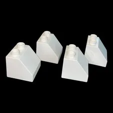 lot of 4 white Duplo 2X2 sloped blocks- combined shipping (WHIT8)