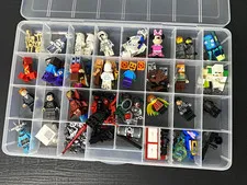 LEGO Bulk Lot Mixed Minifigure Parts & Accessories in Organizer Box