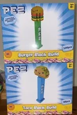 PEZ Block Building Set -Lot of 2 -Hamburger & Taco Leading Brand Compatible