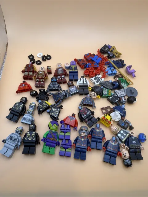 Lot of Lego Minifigure Parts & Pieces Mostly Super Heroes Marvel Incomplete