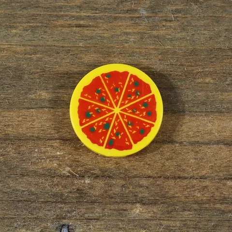 LEGO Yellow Tile Round 2 x 2 with Pizza Pattern 4150p02 Qty 1