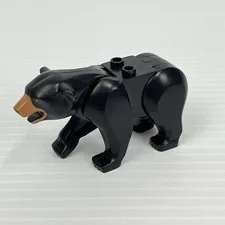 Lego Minifigure Black Bear with 2 Studs on Back Medium Nougat Muzzle VGC