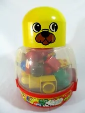 1995 LEGO Duplo 2090 19 PCS Set Baby Building Blocks w/ Bear Storage Container