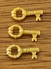 LEGO LOT OF 3 MINIFIGURE GOLD PEARL DOOR TREASURE KEYS