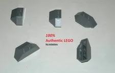 LEGO NEW 2x4 Dark Stone Grey Wedge Triple (5x) 6027686 Brick 47759