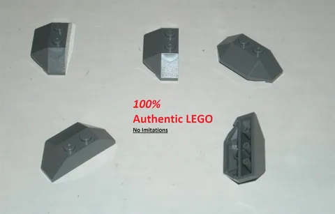 LEGO NEW 2x4 Dark Stone Grey Wedge Triple (5x) 6027686 Brick 47759