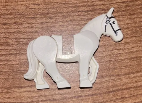 LEGO Horse White With Black Bridle Moveable Back Legs And Head 79106 70404 79111