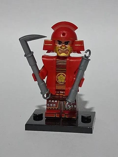 Red- Samurai Wave Warior With Kama Spear And Yari Hi ArmorecustomNinja- Lego