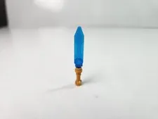 LEGO Minifigure Trans Dark Blue Blade Knife Ice Sword Weapon Gold Hilt Ninjago