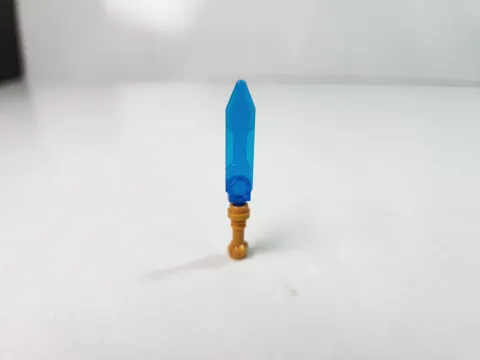 LEGO Minifigure Trans Dark Blue Blade Knife Ice Sword Weapon Gold Hilt Ninjago