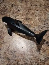 Lego New Black Whale Orca w/ Molded White Spots and Printed Eyes Part