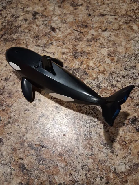 Lego New Black Whale Orca w/ Molded White Spots and Printed Eyes Part