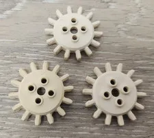 Lego 741 White Technic Gear Samsonite Gear 14 Tooth Part Piece Lot Of 3 READ