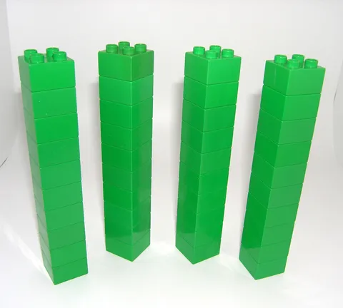 Lego Duplo 2x2 Brick Lot of 40 Bright Green Blocks for Building Sets
