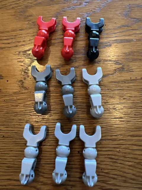 LEGO 90617 Hero Factory Arm Leg Ball Joint Ball Socket Red Gray Black 9 Pieces