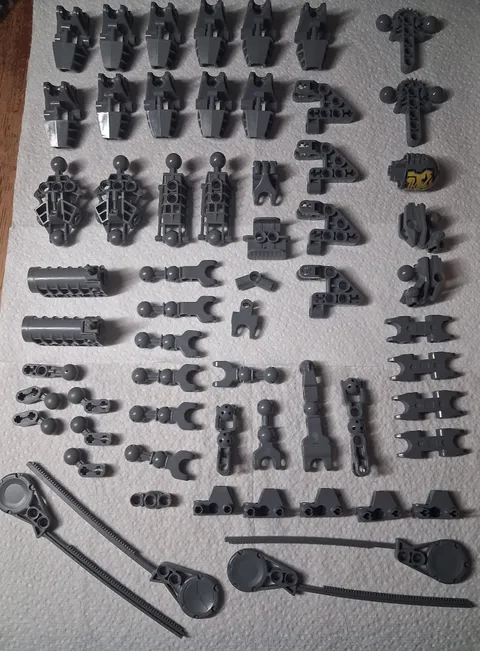 BC Lego Lot 61 Dark Bluish Gray Bionicle Parts Connectors Legs Accessories