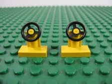 1980s LEGO Yellow Vehicle Steering Stand 1x2 Solid Stud Town Constructio#3829c01