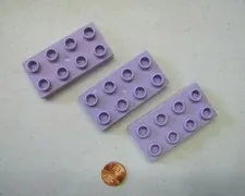 Lego Duplo 3 THIN 2x4 LIGHT PURPLE LAVENDER BRICKS BLOCKS Building House Castle