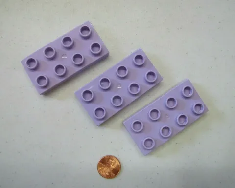 Lego Duplo 3 THIN 2x4 LIGHT PURPLE LAVENDER BRICKS BLOCKS Building House Castle