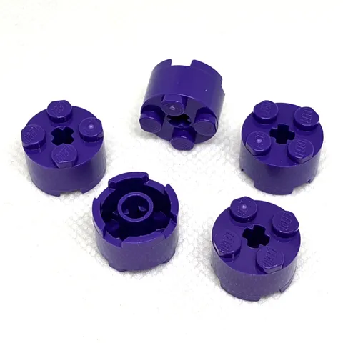 LEGO Parts - Dark Purple Brick, Round 2 x 2 with Axle Hole - No 3941/6143 QTY 5
