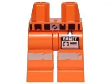 LEGO® Part 970c00pb0897 - Hips and Legs with Belt, 'EMMET' Name Tag Pattern