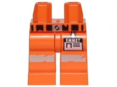 LEGO® Part 970c00pb0897 - Hips and Legs with Belt, 'EMMET' Name Tag Pattern
