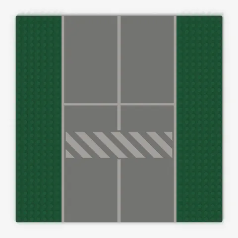 LEGO ® Baseplate, Road: 2358p02 - Green - Used