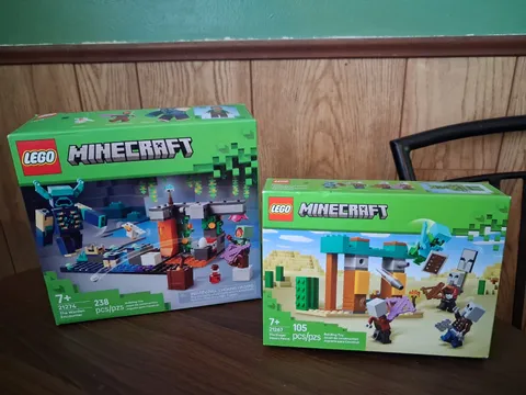 2 NEW Lego Minecraft THE WARDEN ENCOUNTER & DESERT PATROL #21274 #21267 Complete