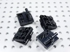 LEGO Lot of 4 Black 2x2 Modified Plates w/ Bar on Bottom BH