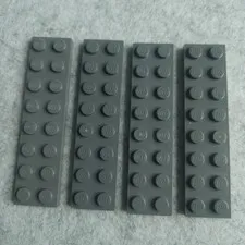 LEGO 3034 Plate 2 x 8 Dark Bluish Gray x4 Genuine