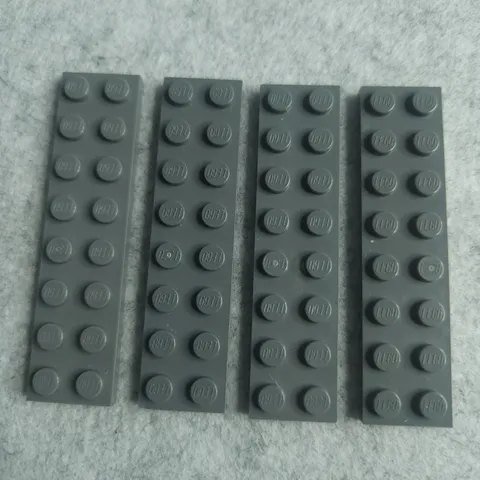 LEGO 3034 Plate 2 x 8 Dark Bluish Gray x4 Genuine