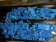 LEGO Blue Color Parts Bulk 1lb 10oz lot Bricks pieces