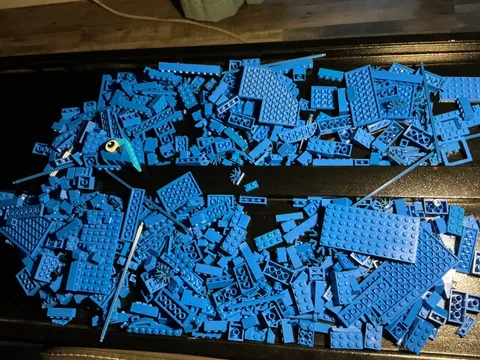 LEGO Blue Color Parts Bulk 1lb 10oz lot Bricks pieces