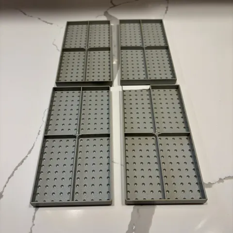 Vintage LEGO 10x20 Thick Baseplate Lot Of 4 Light Grey No Tubes Cross Support