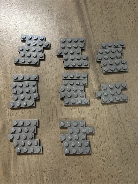 LEGO 3710 Dark Bluish Gray Plate 1x4 - 38 Pieces