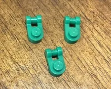 LEGO Parts 26047 Lot 3 Plate Round 1x1 with Bar Handle on Side Green
