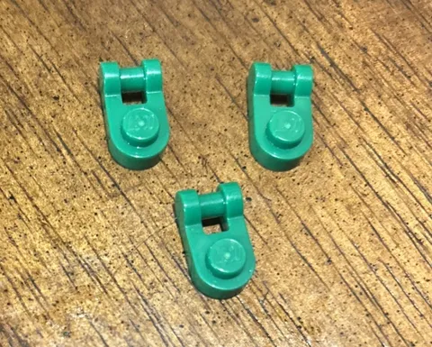 LEGO Parts 26047 Lot 3 Plate Round 1x1 with Bar Handle on Side Green