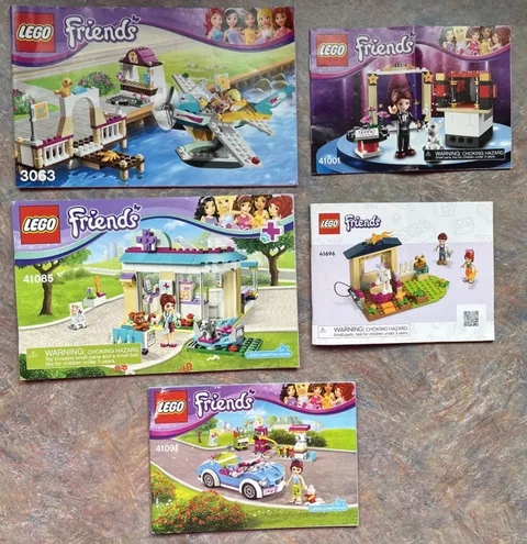 Lot of 5 Lego Friends instruction Manual Only 41696 41001 41091 41085 3063